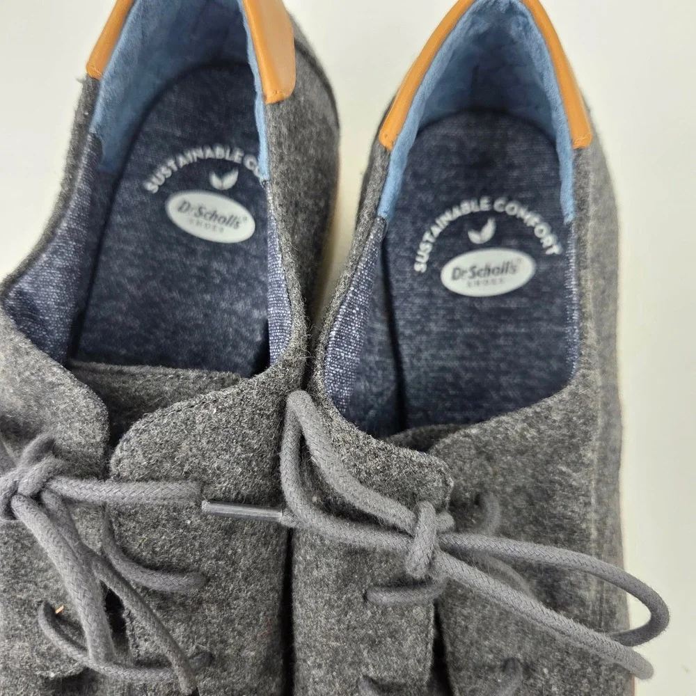 Dr Scholls‎ Womens 8.5M Gray Lillian Platform Oxford Wool Lace up Shoes